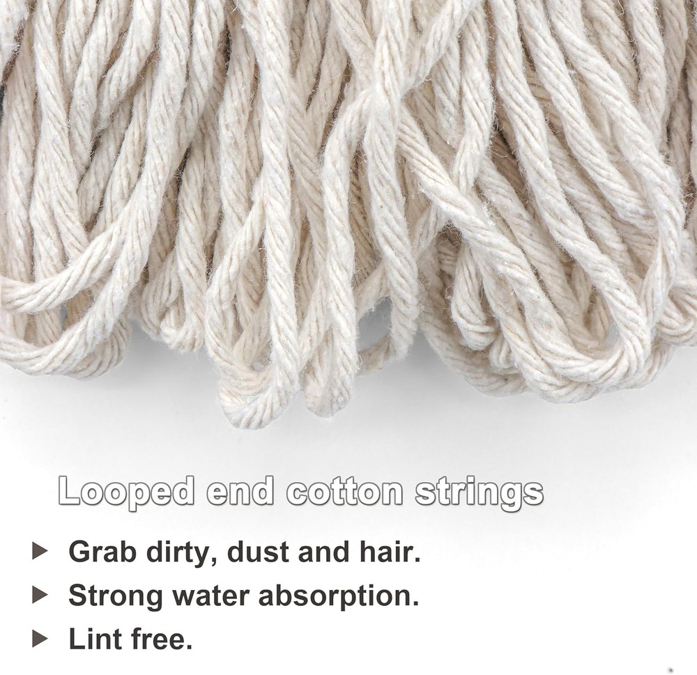 Cotton String Screw on Mop Replacement Head Compatible with All Standard US T...