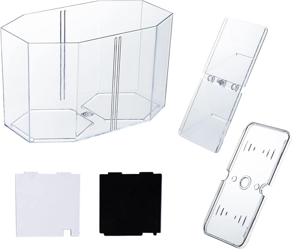 Small Betta Fish Tank, 3-In-1 Stackable Mini Fish Tank, Divided Compartments Bet