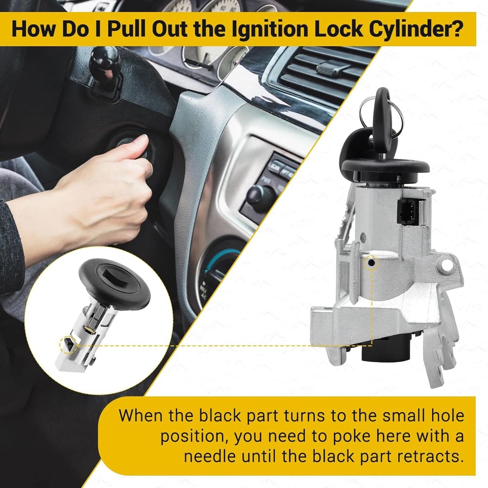 Ignition Switch Lock Cylinder Housing Replacement for Chevy Silverado 1500-3500