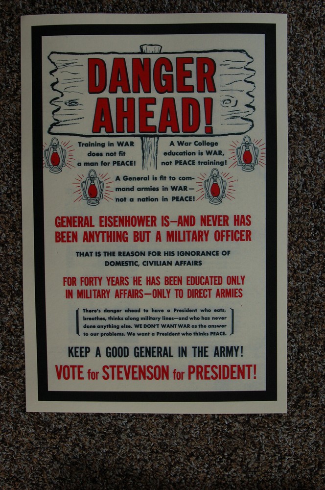 Stevenson #1 campaign poster 1956