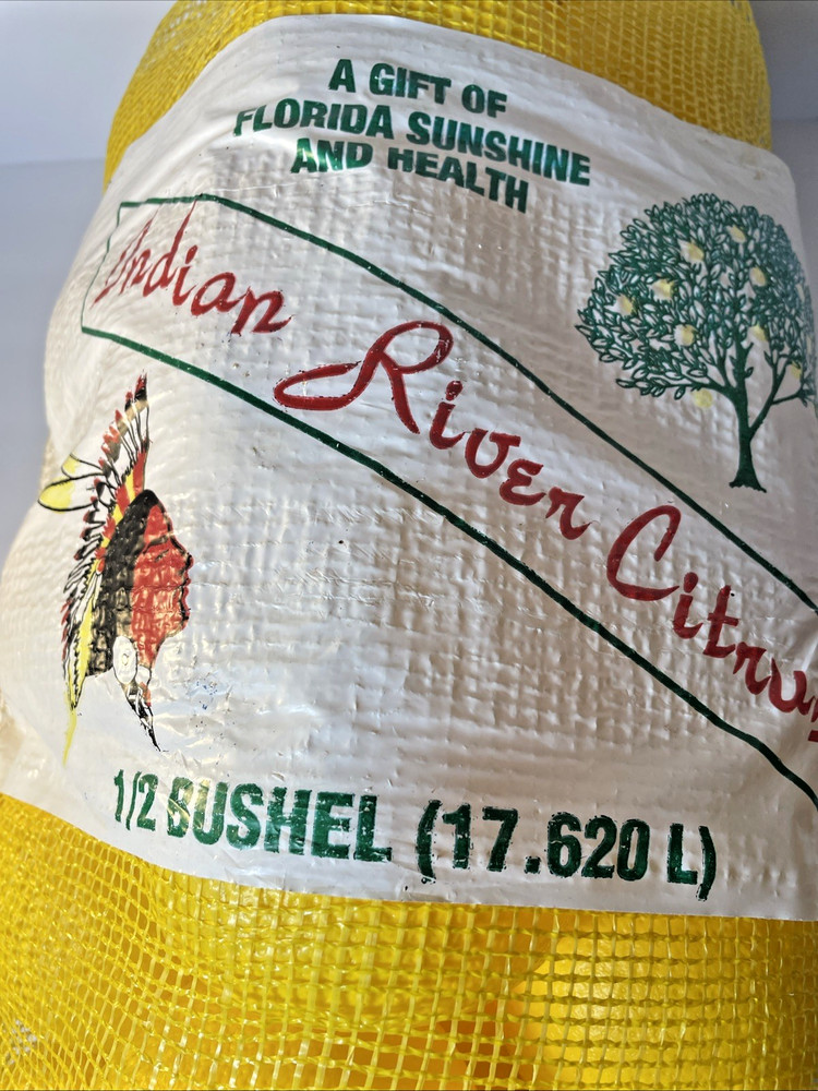 Store Display Indian River Citrus Bushel Mesh Drawstring FULL Bag Grapefruit