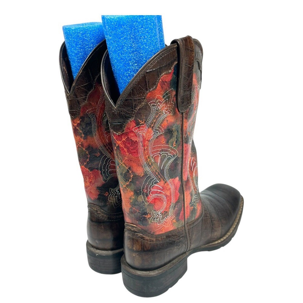 Durango Cowboy Boot 6.5 Mustang Leather Pull On Western Orange Brown DRD0226