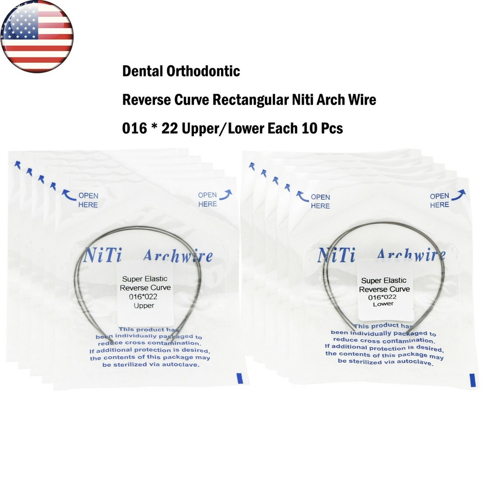 20 Pcs Dental Orthodontic Reverse Curve Rectangular Niti Arch Wire Upper/Lower