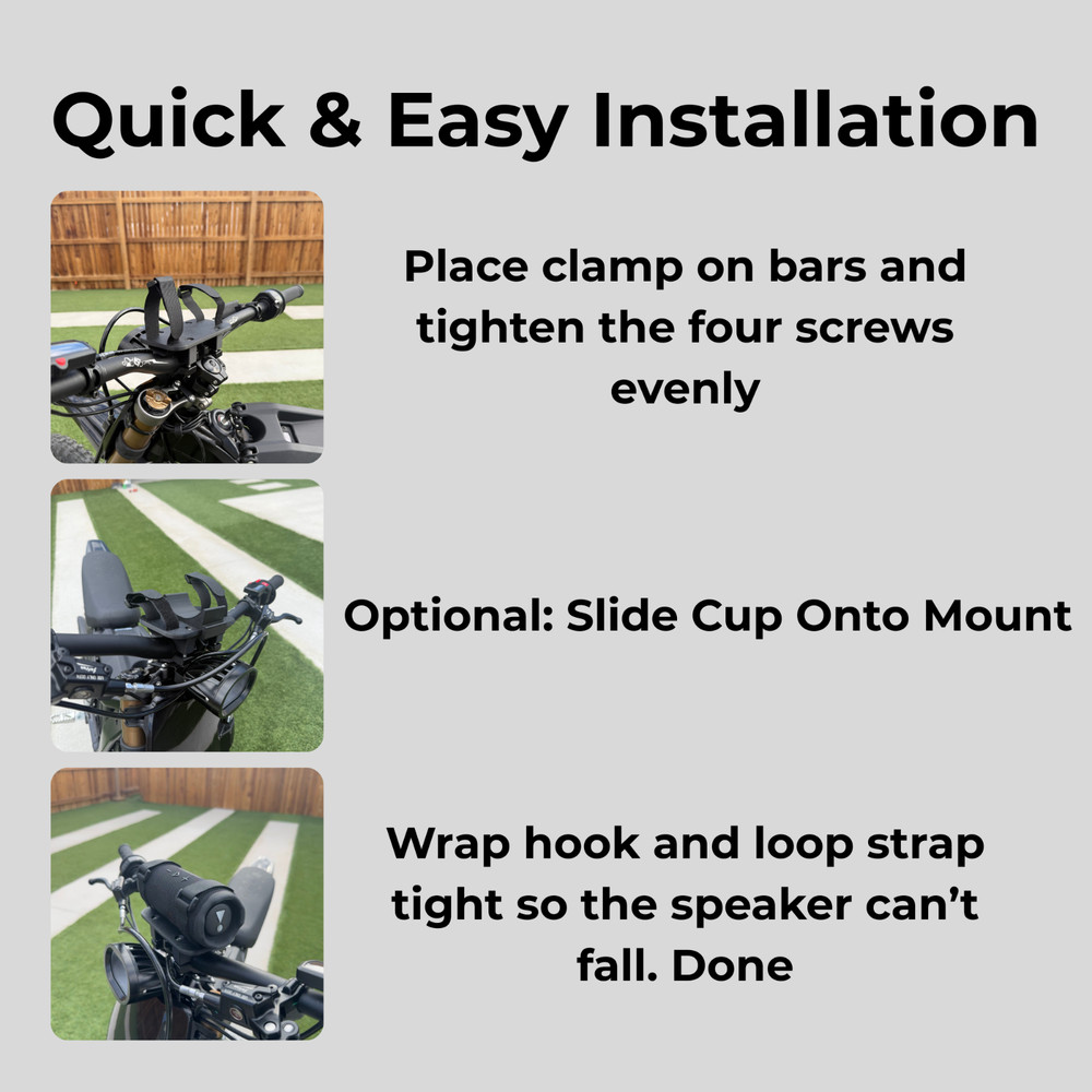 Handlebar Speaker Mount for Light Bee X Flip Series Hook and Loop Strap