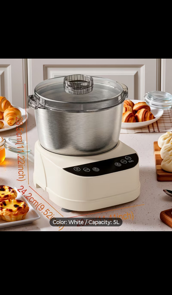 Dough Mixer 5L Large Capacity Electric Dough Maker with Ferment Function