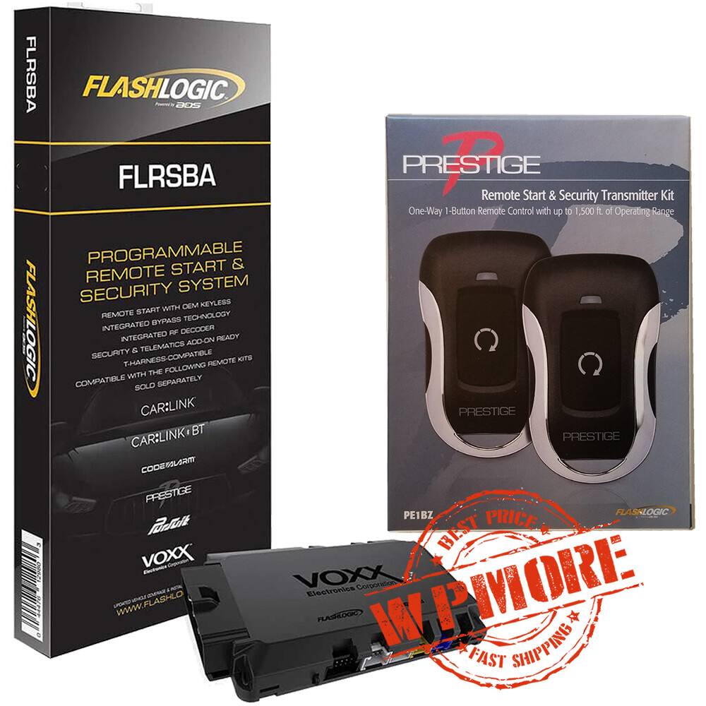 FlashLogic FLRSBA Remote Start Security System Module + Prestige PE1BZ Remote