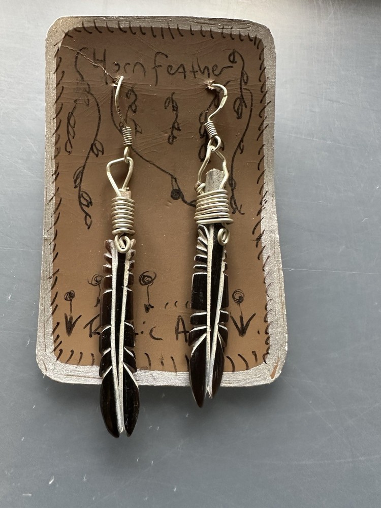 Horn Feather Earrings