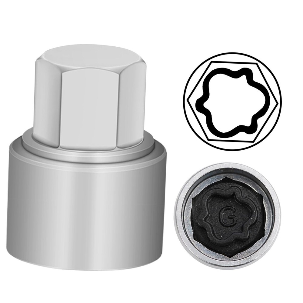 G Wheel Locking Nut Key Compatible with Audi Series, (Socket OD 27mm - White