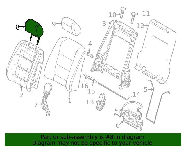 Genuine Ford Headrest BB5Z-78610A60-A