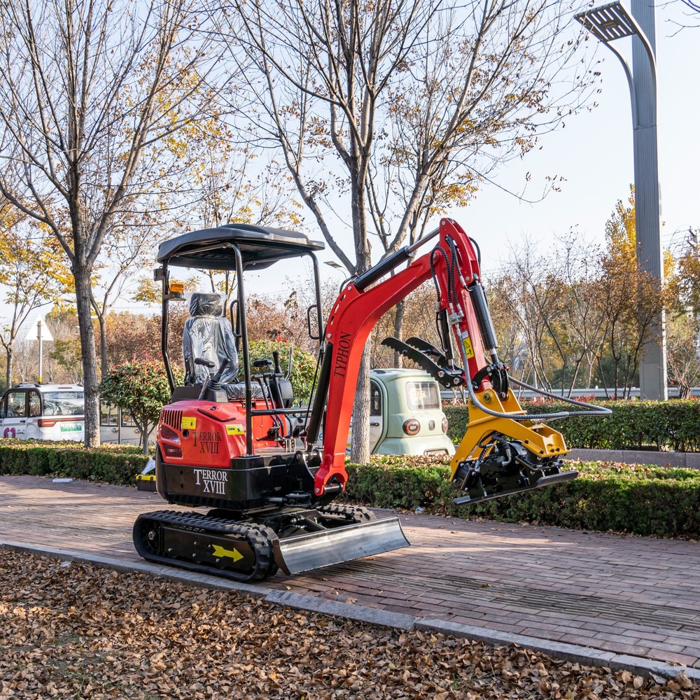 Heavy Duty Hydraulic Compactor Attachment Ft With 1-2 Ton TYPHON Mini Excavators