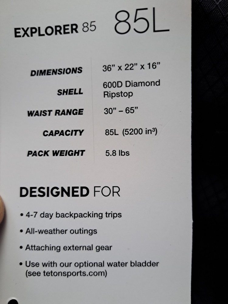 Teton hiking camping outdoor backpack