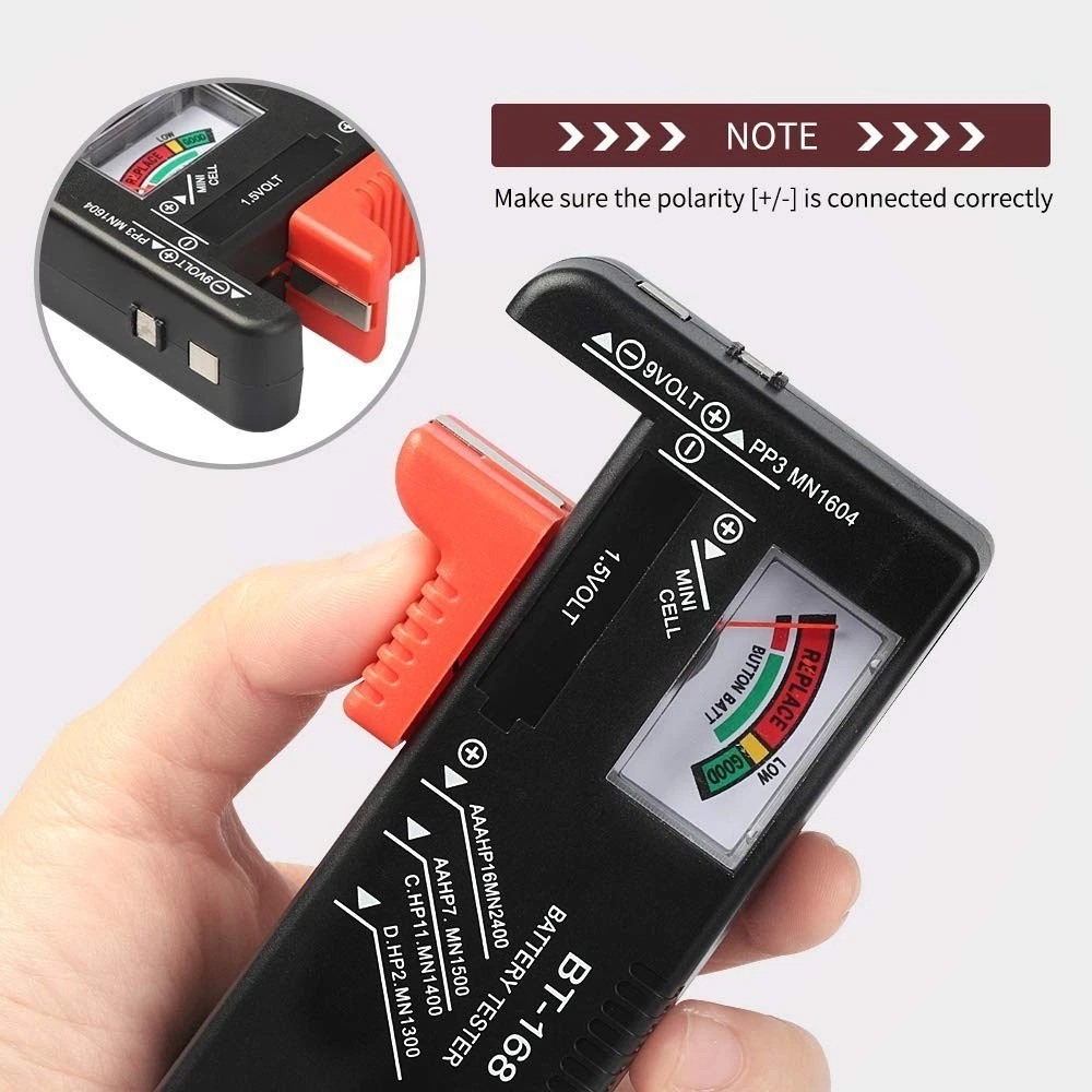 2 Pack Battery Tester, Universal Battery Checker for AA / AAA / C / D / 9V
