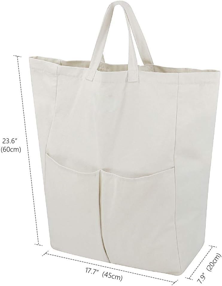 100% Breathable Cotton Canvas Laundry Backpack Bags with Drawstring Closure &...