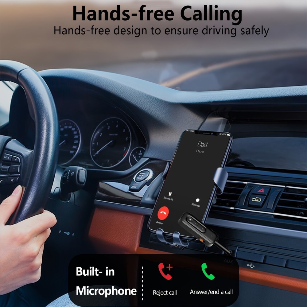 Bluetooth 5.2 3.5mm AUX Adapter - Receiver Transmitter for Car/Home Use