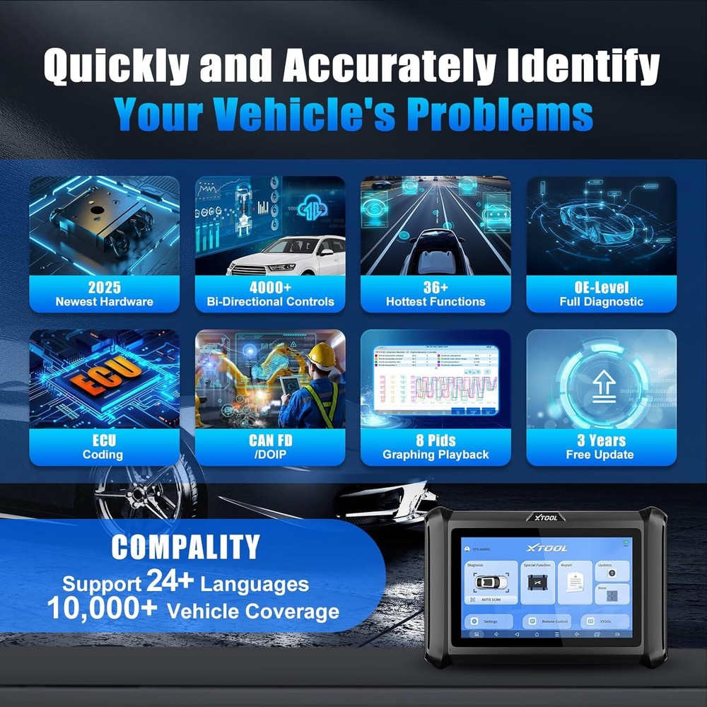 USED XTOOL D7S V2.0 Car All System Diagnostic Tool Bi-Directional Key Programmer