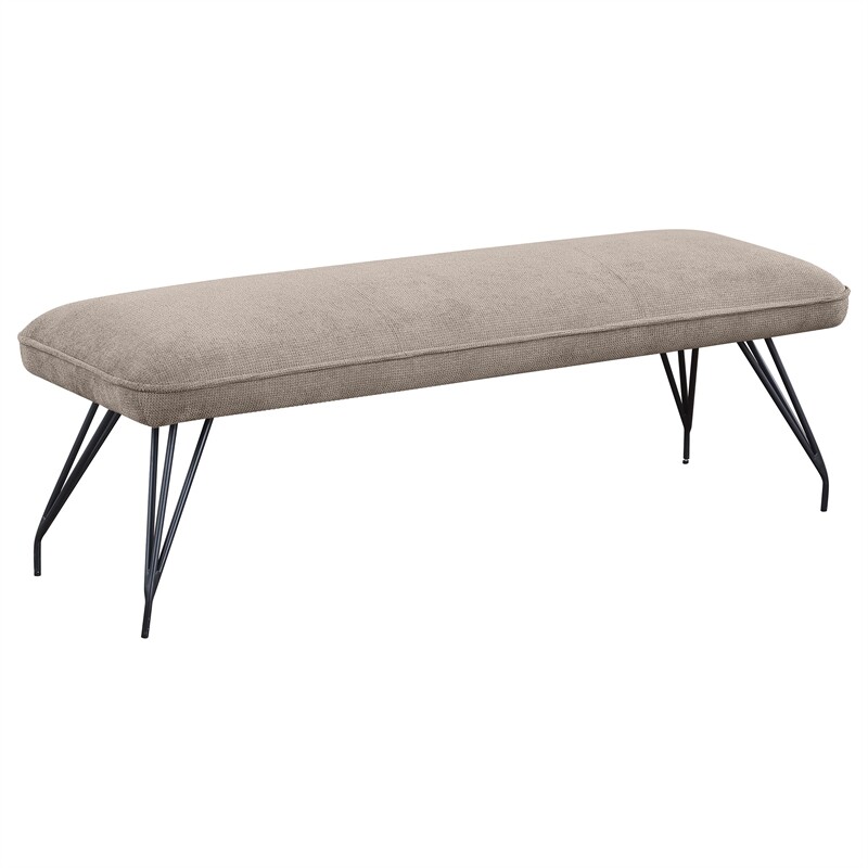 Coaster Dodson Mid- Century Fabric Upholstered Dining Bench Taupe