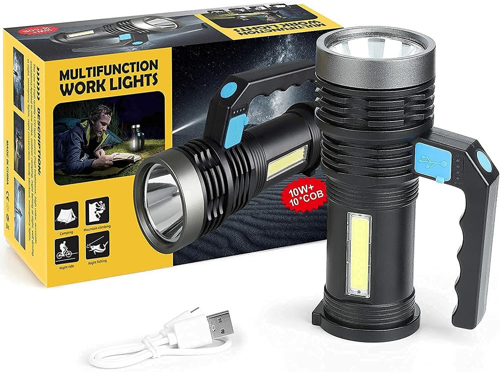 Rechargeable LED Torch with 4 Modes - Waterproof, Compact & Bright Light Source