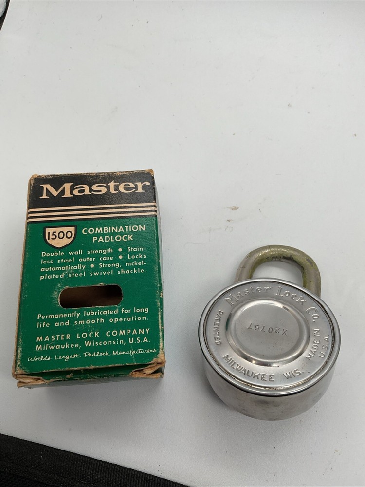 Master Combination Pad Lock 1500 - Vintage Pad Lock With Combination
