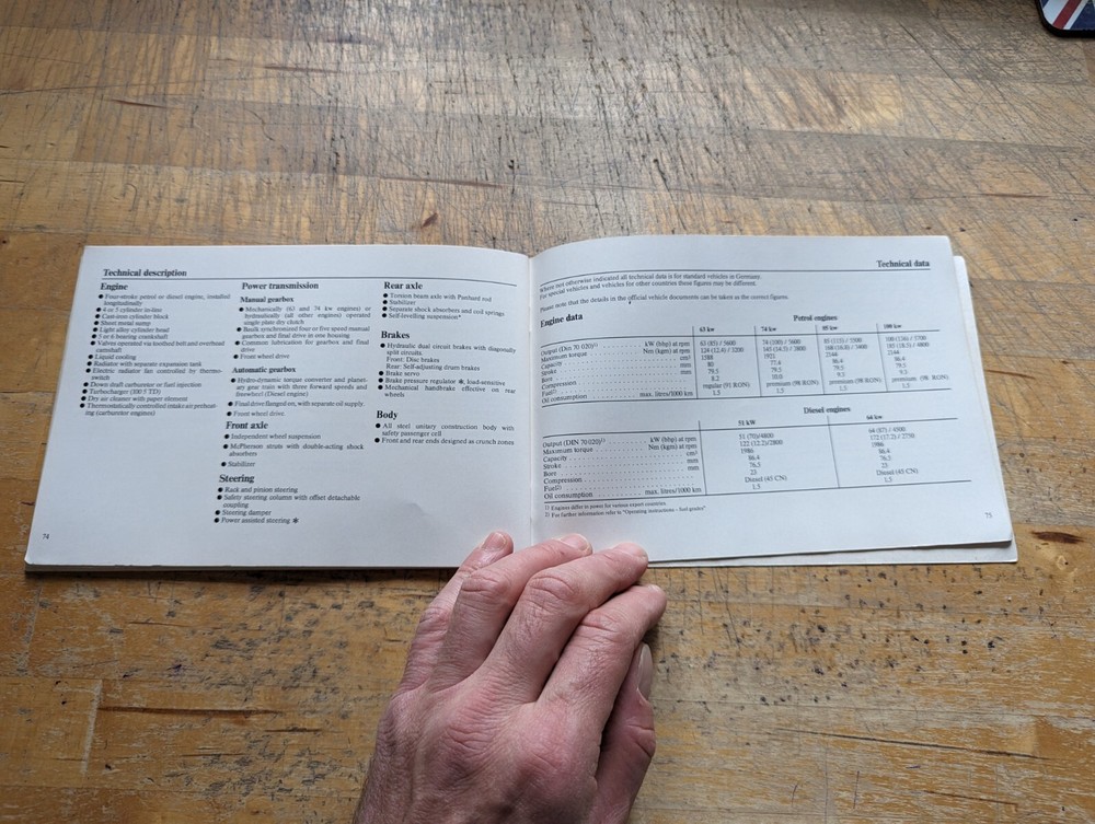 1981 Audi 100 Instruction Manual
