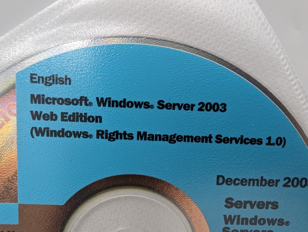 Microsoft Licensing Windows Server 2003 Web Edition CD Disc December 2003