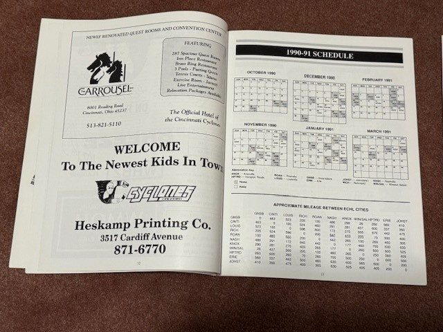 1990 Cincinnati Cyclones Program Inaugural Season