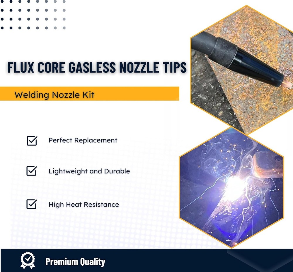 24PCS Flux Core Gasless Nozzle Welding Kit 0.030" Accessory