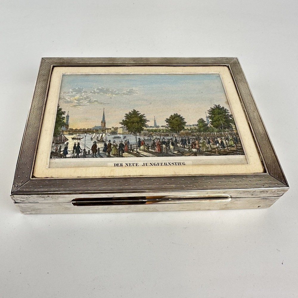Vintage German Solid Sterling Silver Cigar / Cigarette Box 18.5cm