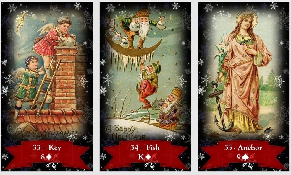 Christmas Lenormand oracle deck. Santa oracle