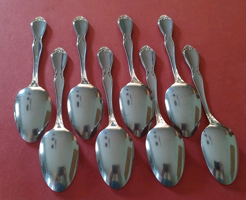 8 Community CHATELAINE Stainless TEASPOONS 6" Oneida FreeShip