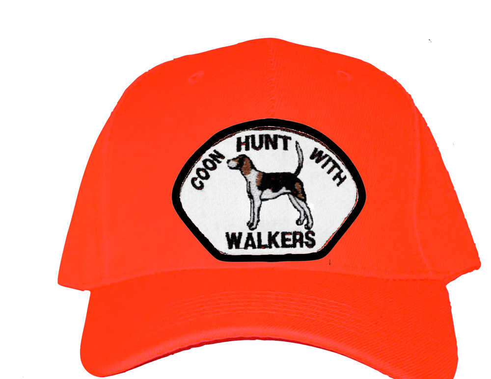 Cap Hat Orange Solid Back Walkers Coonhound Hunting Coon Dog Standing