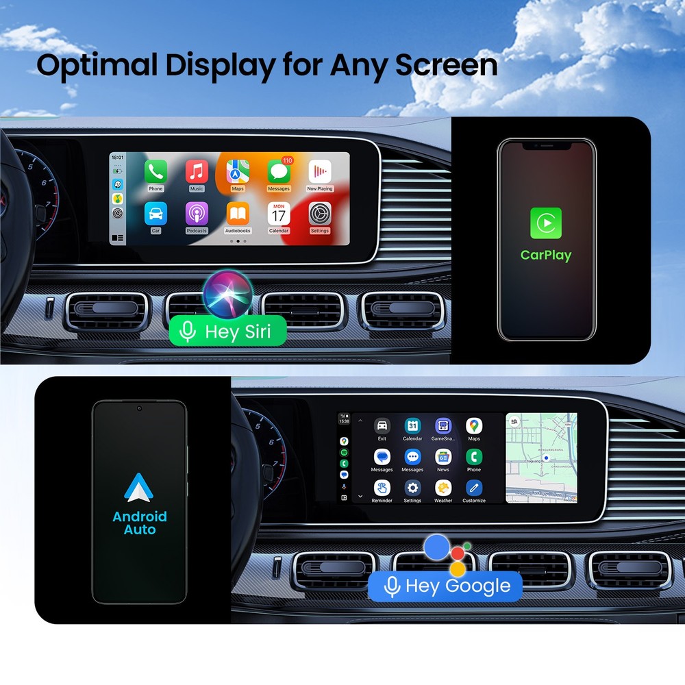 XTRONS Wireless CarPlay Android Auto Plug&Play for Factory CarPlay Android Auto