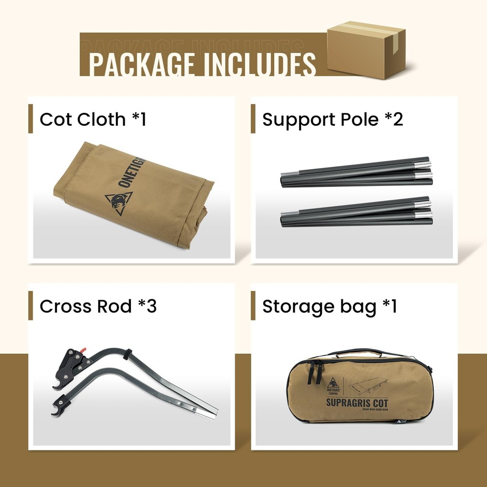 SUPRAGRIS Camping Cot, Support Up to 400lbs, Lightweight Comfortable Folding ...