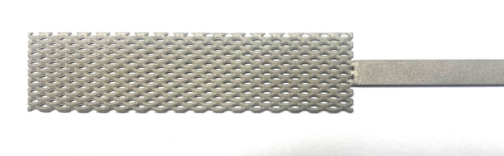 PLATINIZED TITANIUM ANODE VERTICAL MESH GRID , 1" X 4" RHODIUM PLATING
