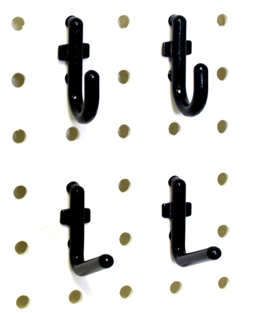 100 Pc. Kit - Black Locking Peg Hooks - Garage Tool Storage - Wall organizer New
