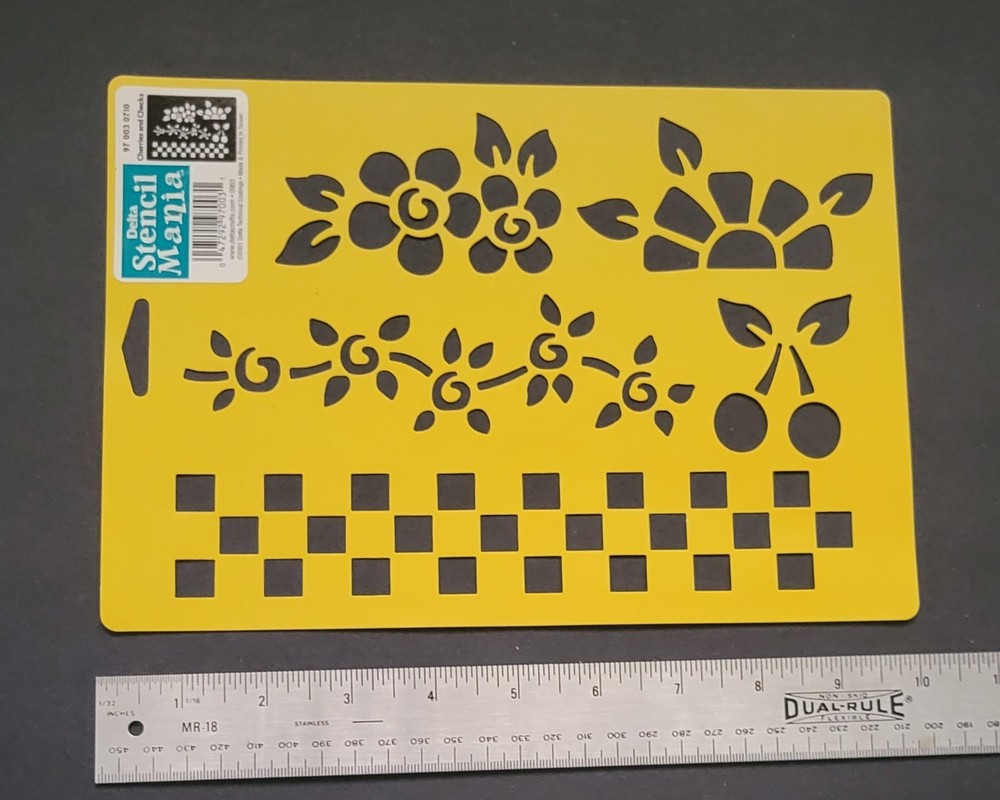 Cherries And Checks Plastic Stencil