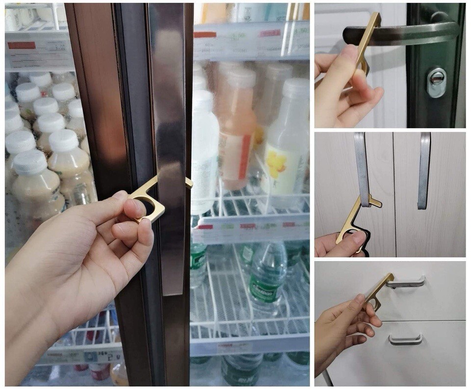 iHip Real Brass SafeKey - Avoid Touching Public Surfaces