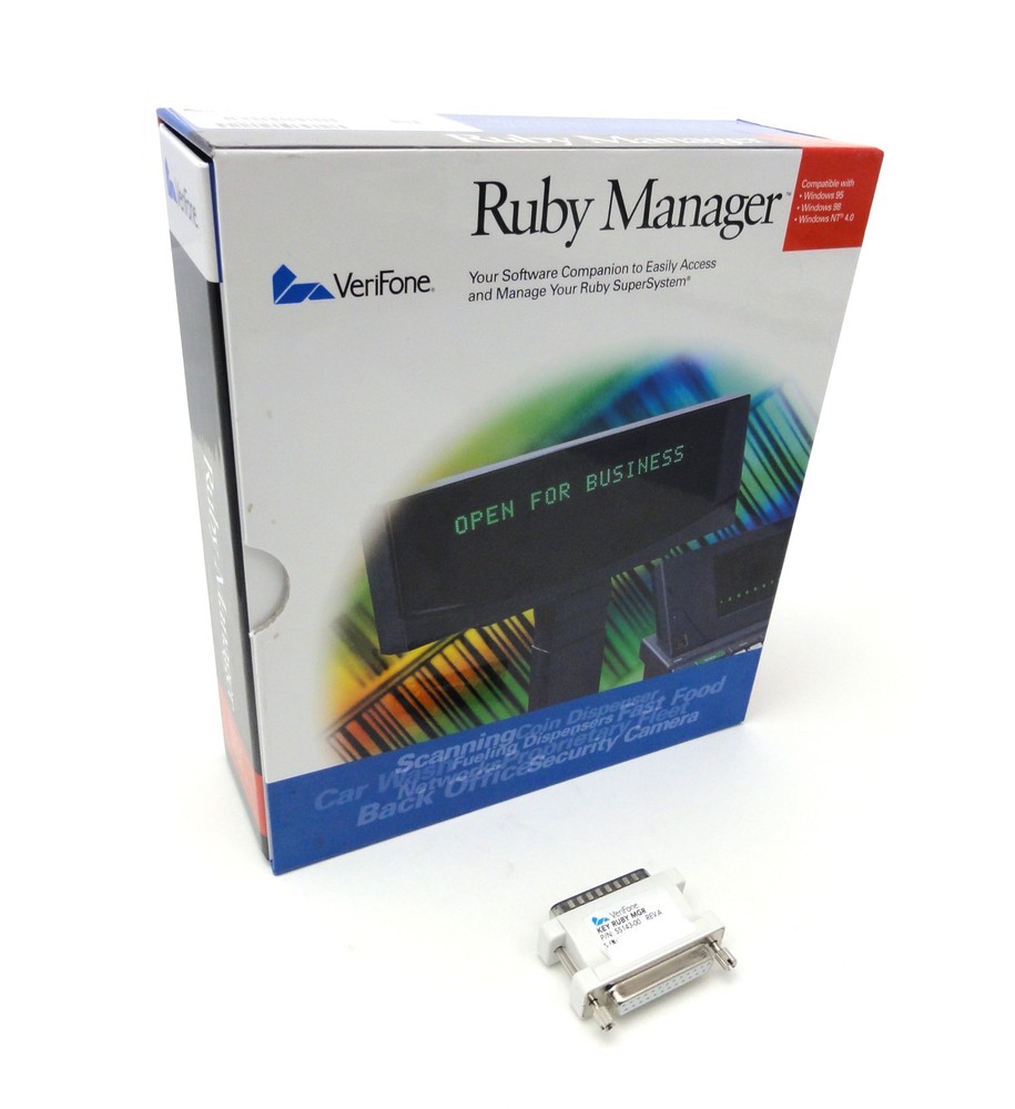 Used VeriFone Ruby Manager v. 1.32 with Parallel HASP Key and Manual