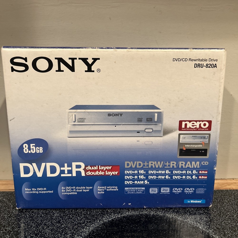 Sony DRX-820U External Double/Dual Layer DVD/CD ReWriteable Drive - Open Box
