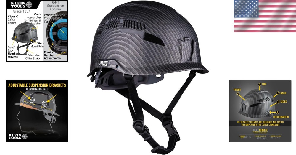 Carbon Fiber Style Safety Helmet