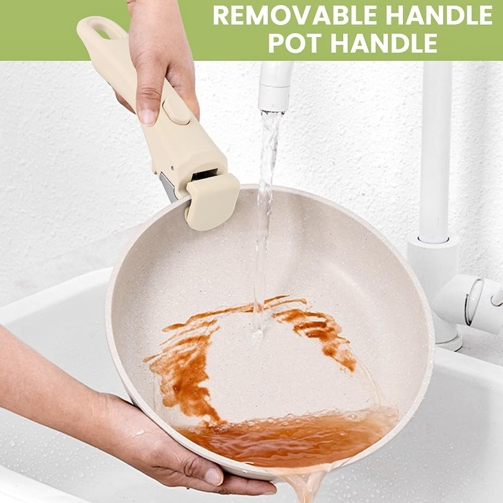 Beige Universal Removable Pot Handle for All Cookware Replacement