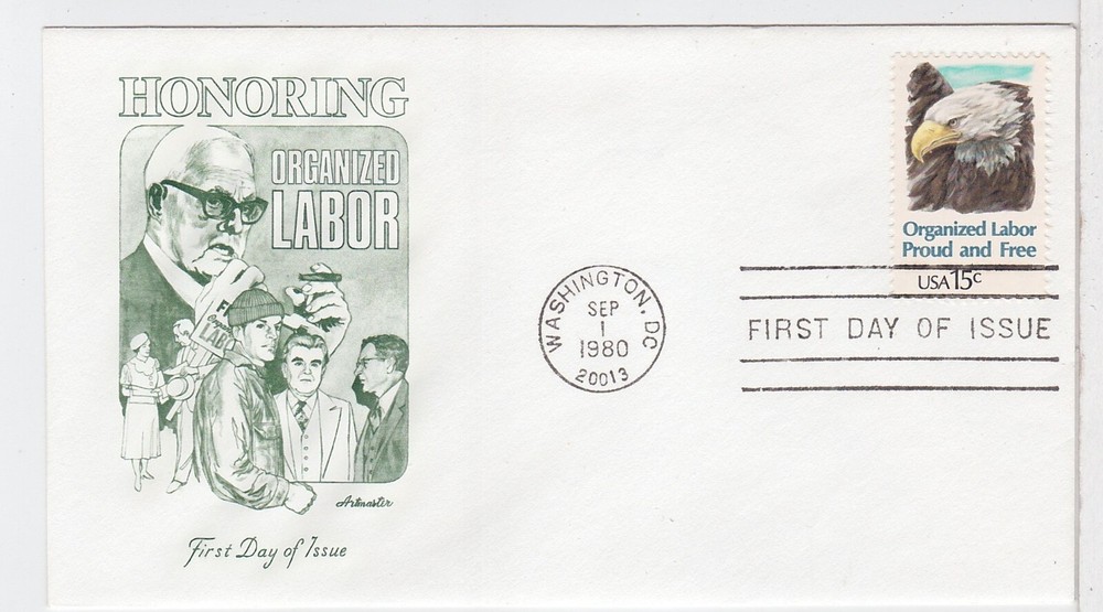 TurtlesTradingPost- Organized Labor- 1980 - FDC #1831- Artmaster Cachet