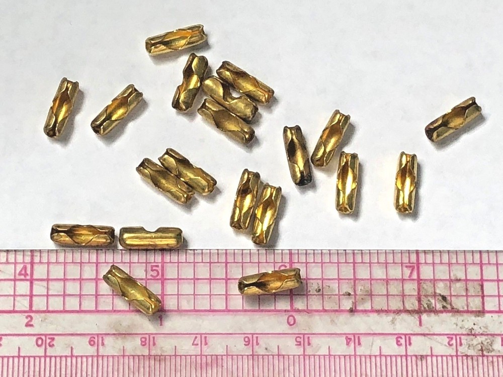 10pcs NEW #6 SOLID BRASS PULL CHAIN EXTENSION CONNECTORs LINKS  fan/lamp part
