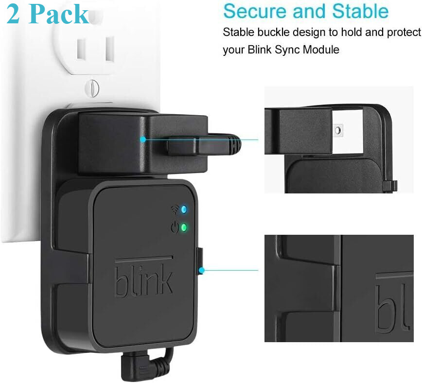 2 pack Outlet Wall Charger Mount Bracket Holder for Blink Sync Module 2