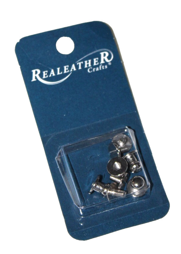 Realeather Crafts Nickel Button Stud & Post 4-pk