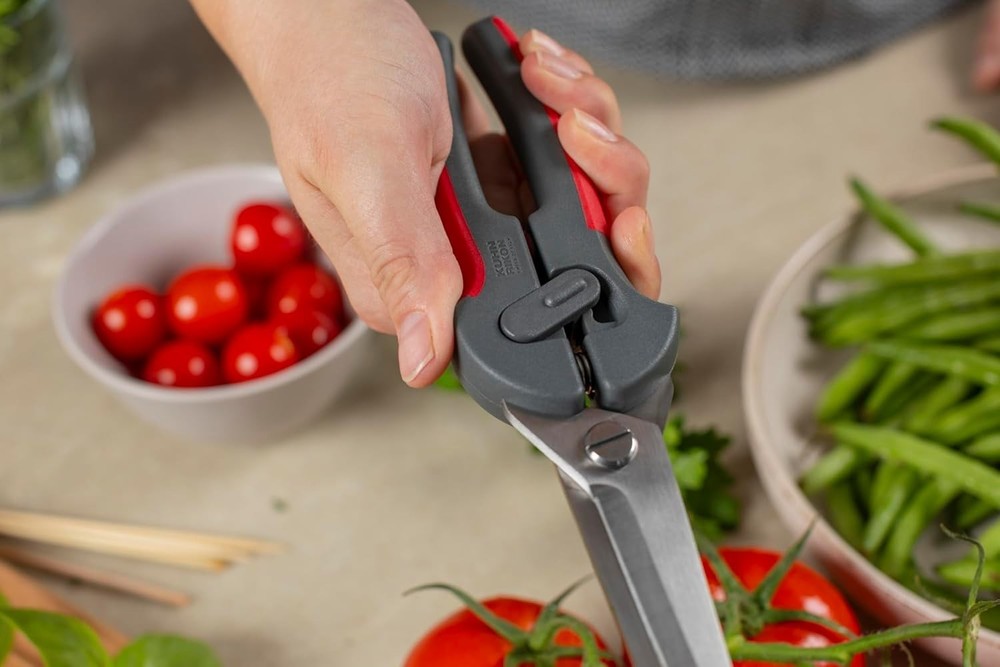 Multi-Purpose Pro Kitchen Shears with Quick-Release Spring and Locking Mechanism