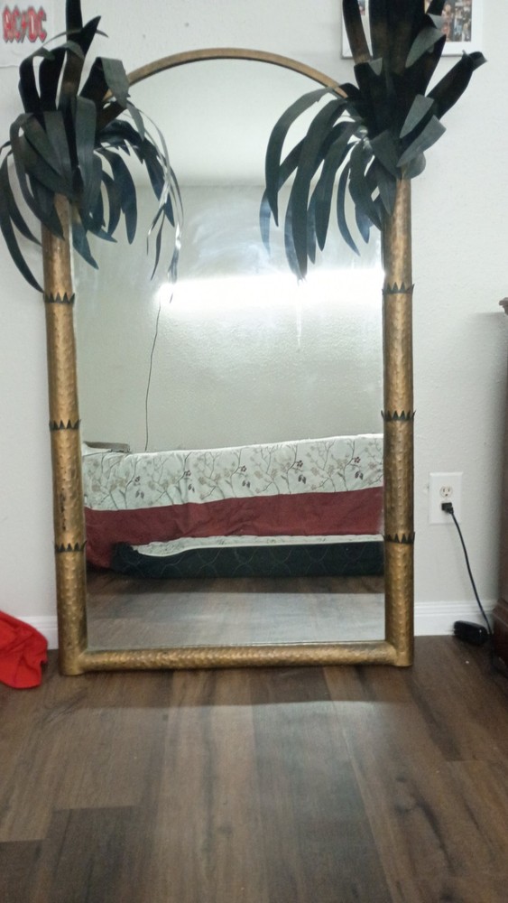 1940s Hollywood Regency palm tree mirror
