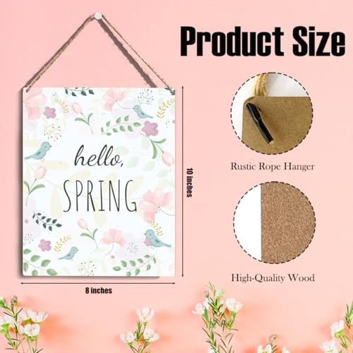 Hello Spring Sign Spring Decor Spring Decorations for Home Office Spring03