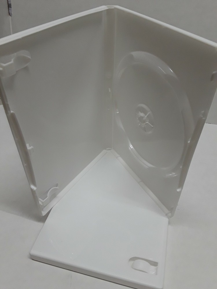 (2) Premium Single 14mm-Standard White DVD Empty Media Cases Replacement-White