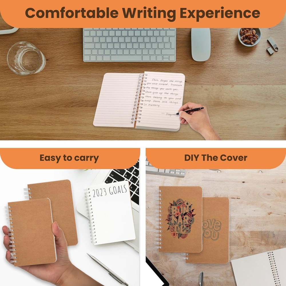 Spiral Notebook, Small Poet Size Notebooks for Writing Ding