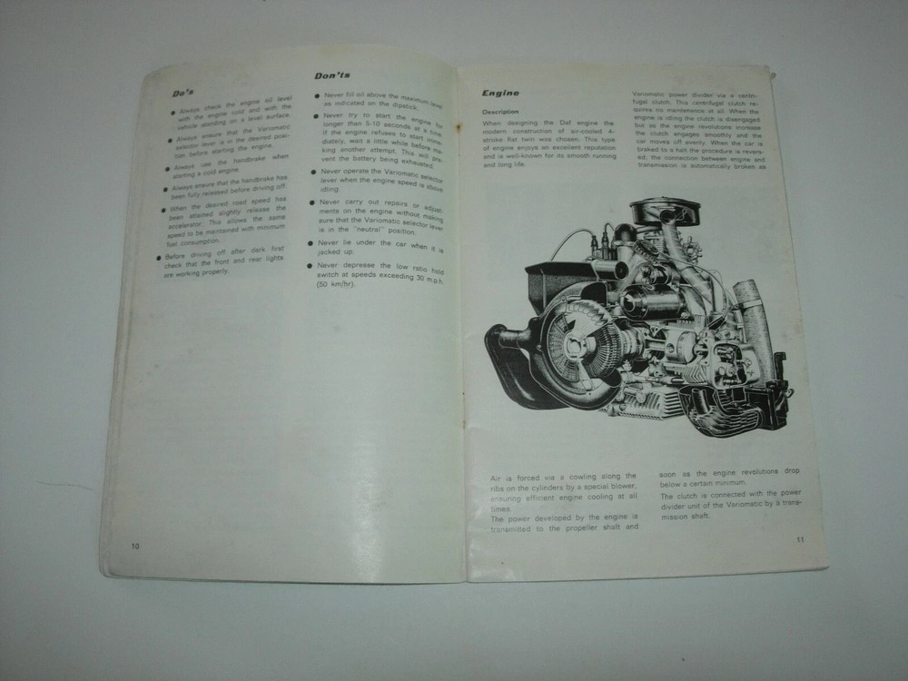 DAF 33 Owners Manual Handbook 1971